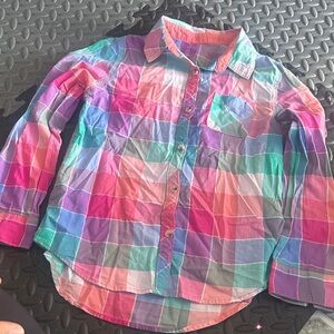 Colorful Plaid Button-Up Shirt